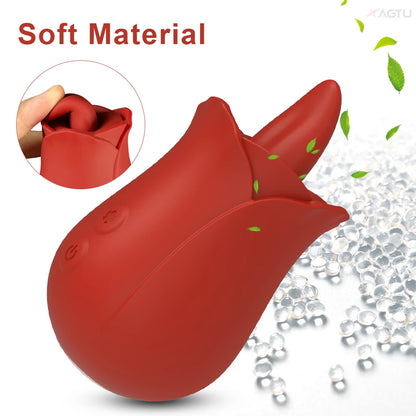 "RoseLick" – Vibrateur Licking Tongue pour Stimulation du Clitoris et des Mamelons