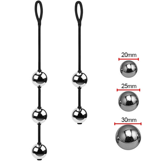 "3-Size Metal Pleasure Beads" – Boules de Geisha  Plug Anal en Acier Inoxydable