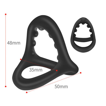 "Tri-Ring" – Anneau Pénien Triangulaire avec Billes de Massage