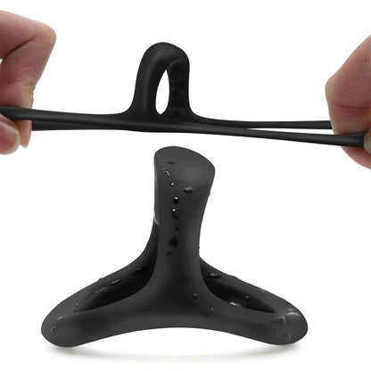 "Tri-Ring" – Anneau Pénien Triangulaire avec Billes de Massage
